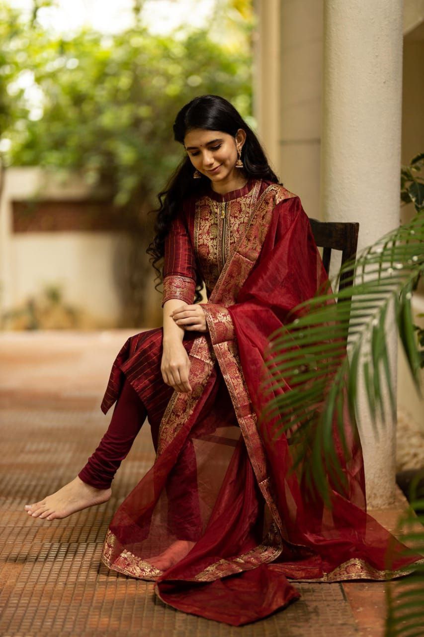 Premium red churidhar set Traditional & Ceremonial Clothing