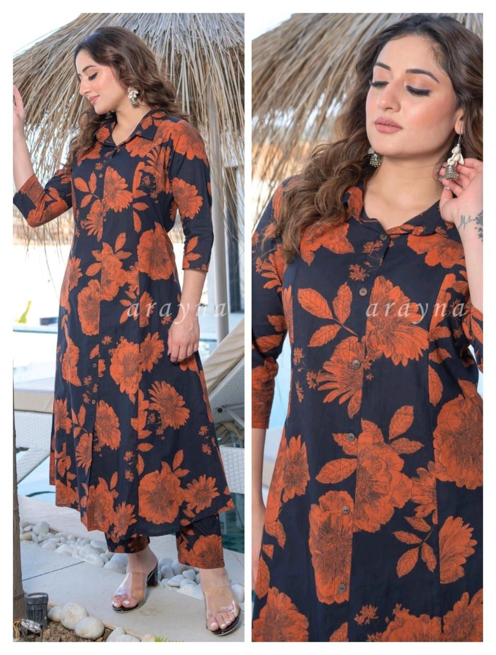 Premium floral Pattern kurthi  Outfit Sets