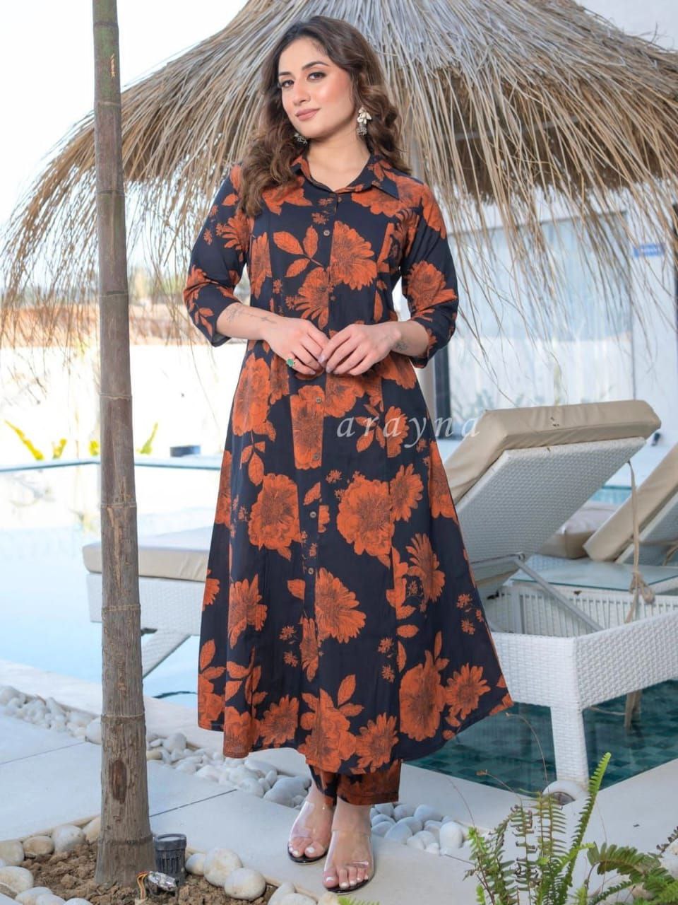 Premium floral Pattern kurthi  Outfit Sets