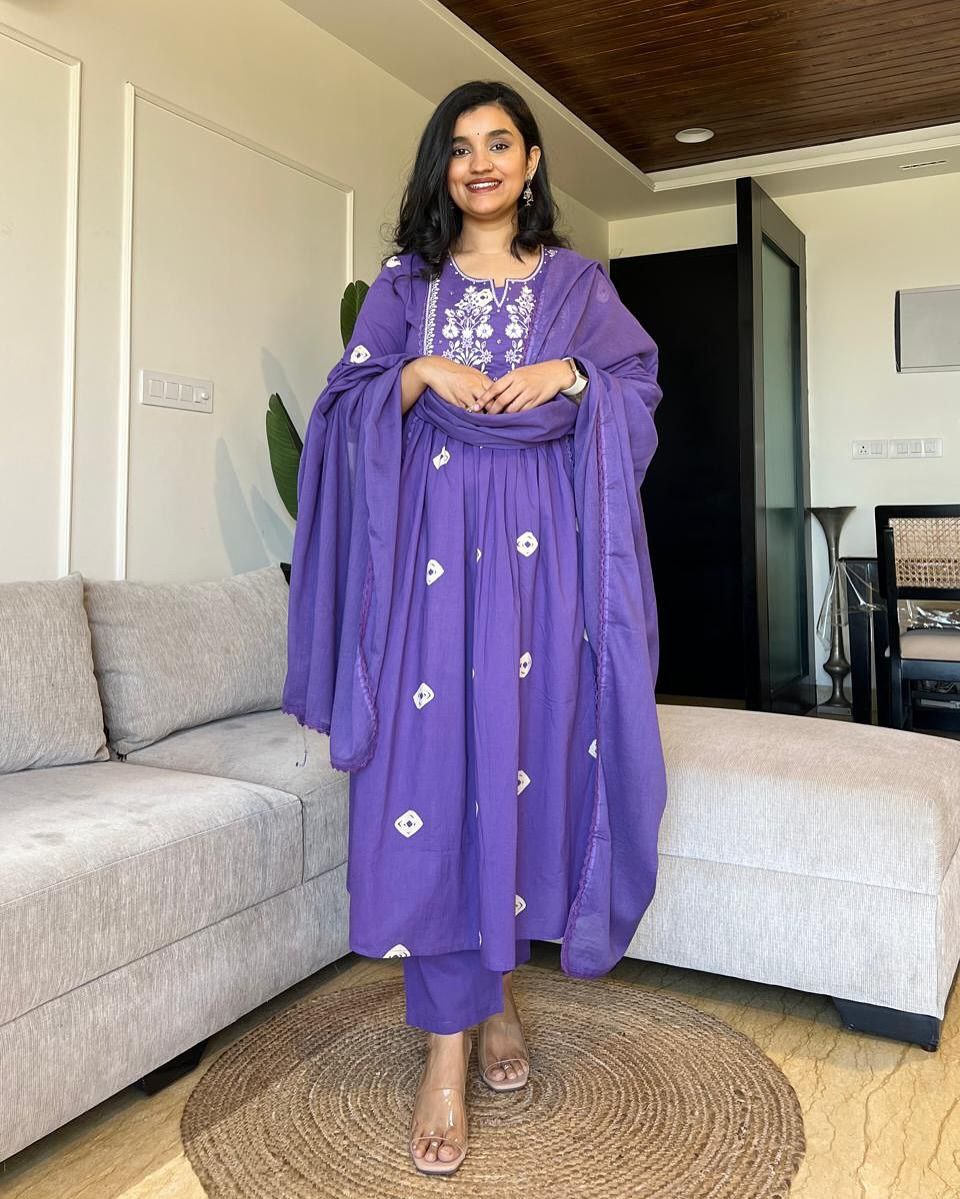 Premium multicolor Cotton flared set Traditional & Ceremonial Clothing