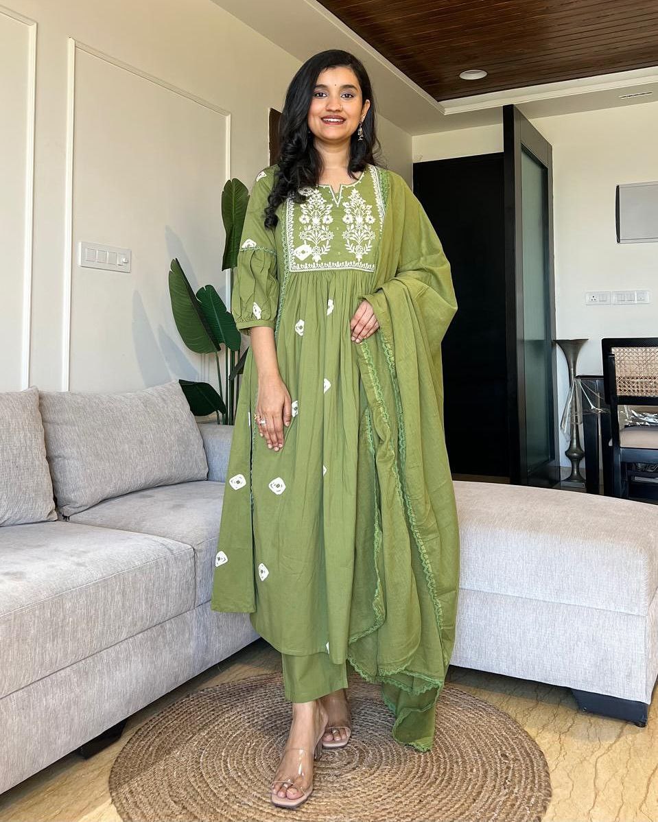 Premium multicolor Cotton flared set Traditional & Ceremonial Clothing