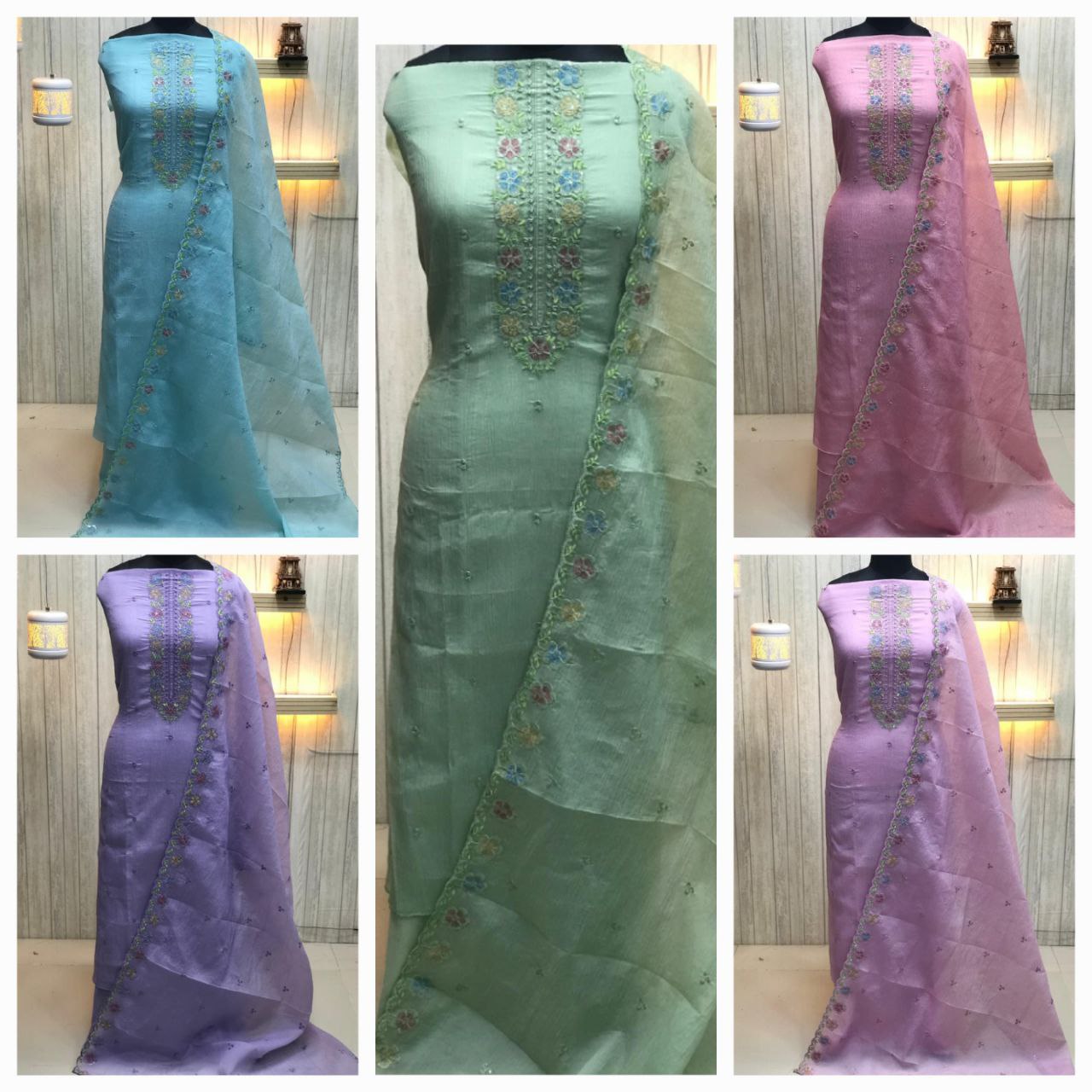 Premium multicolor Churidhar materials Traditional & Ceremonial Clothing