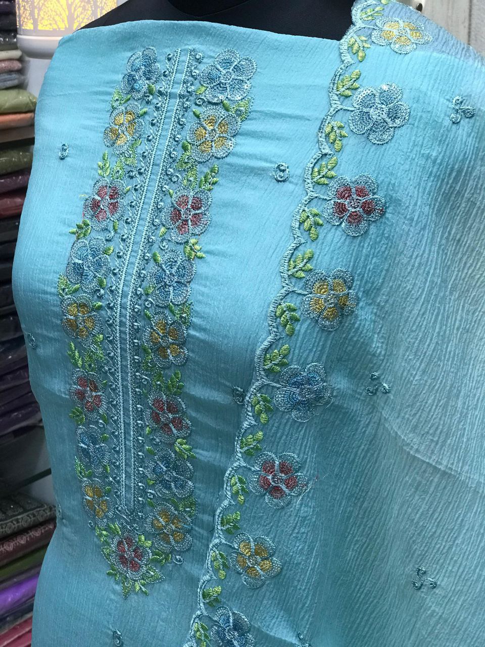 Premium multicolor Churidhar materials Traditional & Ceremonial Clothing