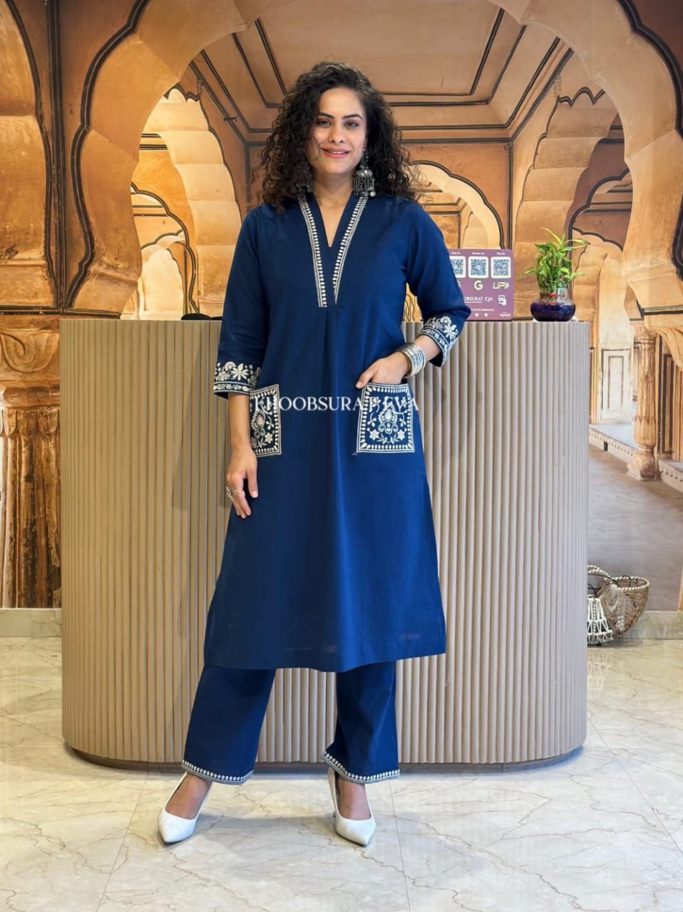 Premium blue Kurti pant set  Outfit Sets