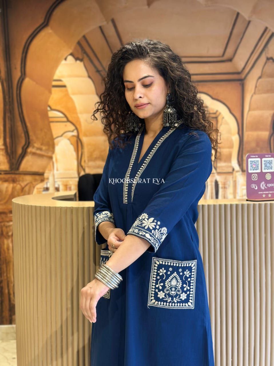 Premium blue Kurti pant set  Outfit Sets