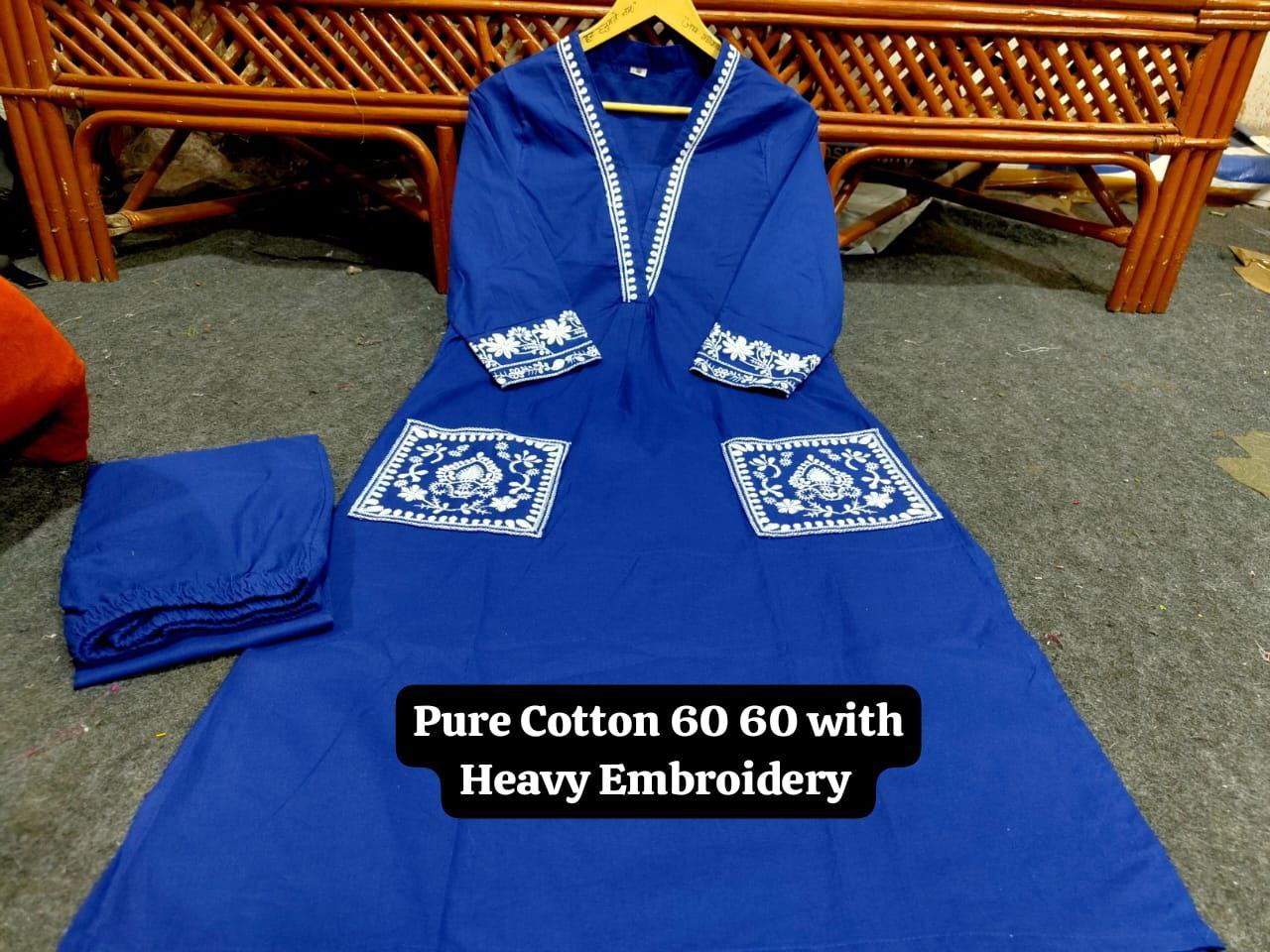 Premium blue Kurti pant set  Outfit Sets