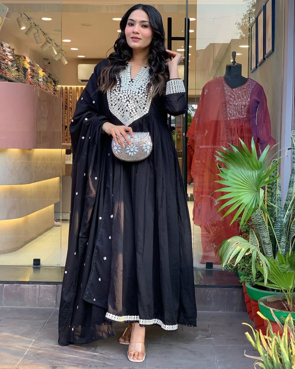 Premium floral Cotton anarkali Traditional & Ceremonial Clothing