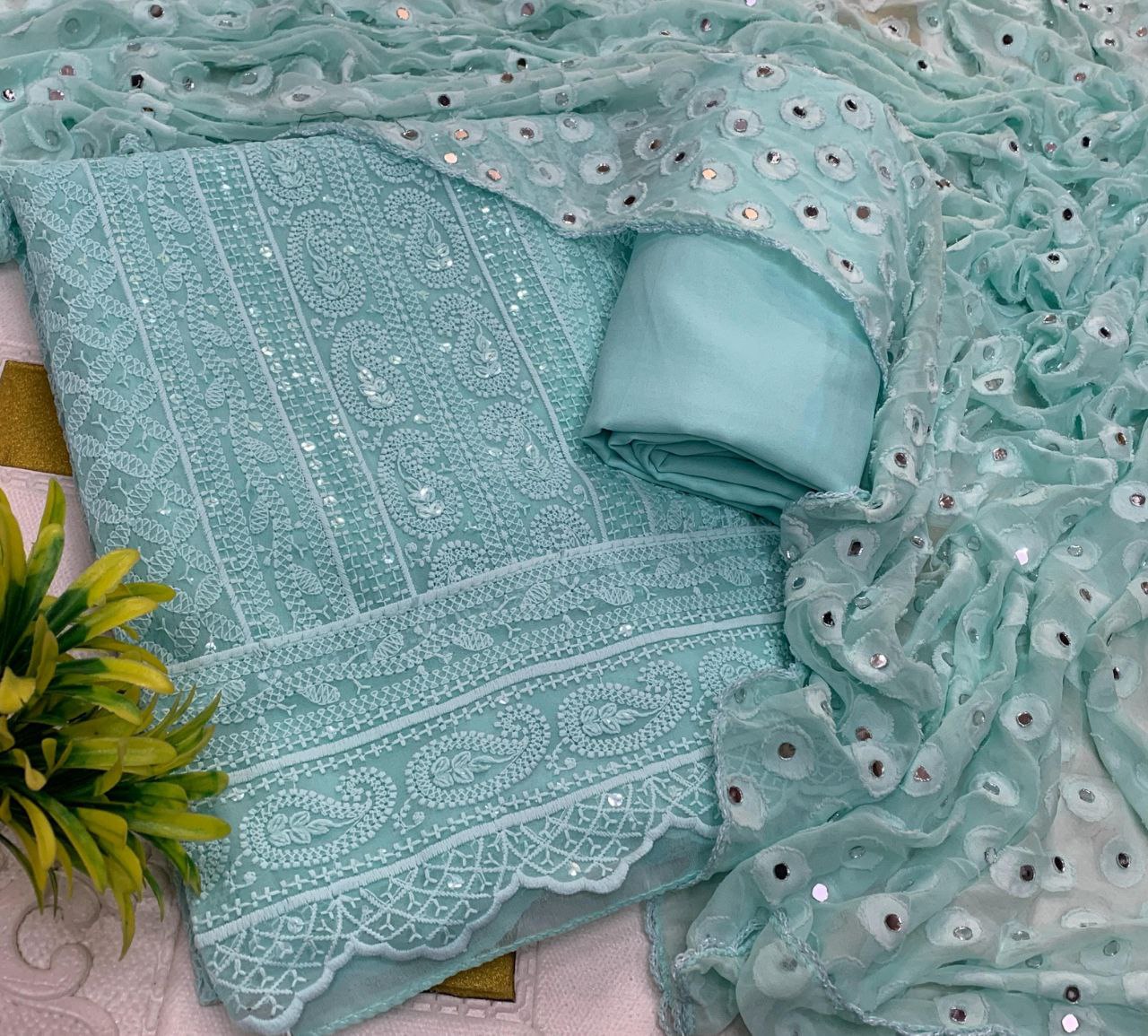 Premium gold Mirrorr work materials Traditional & Ceremonial Clothing