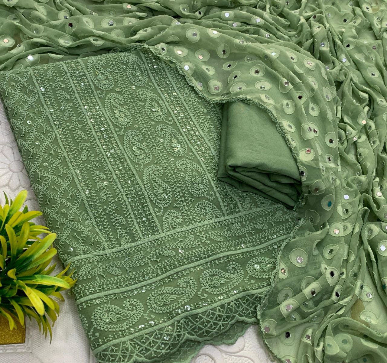 Premium gold Mirrorr work materials Traditional & Ceremonial Clothing
