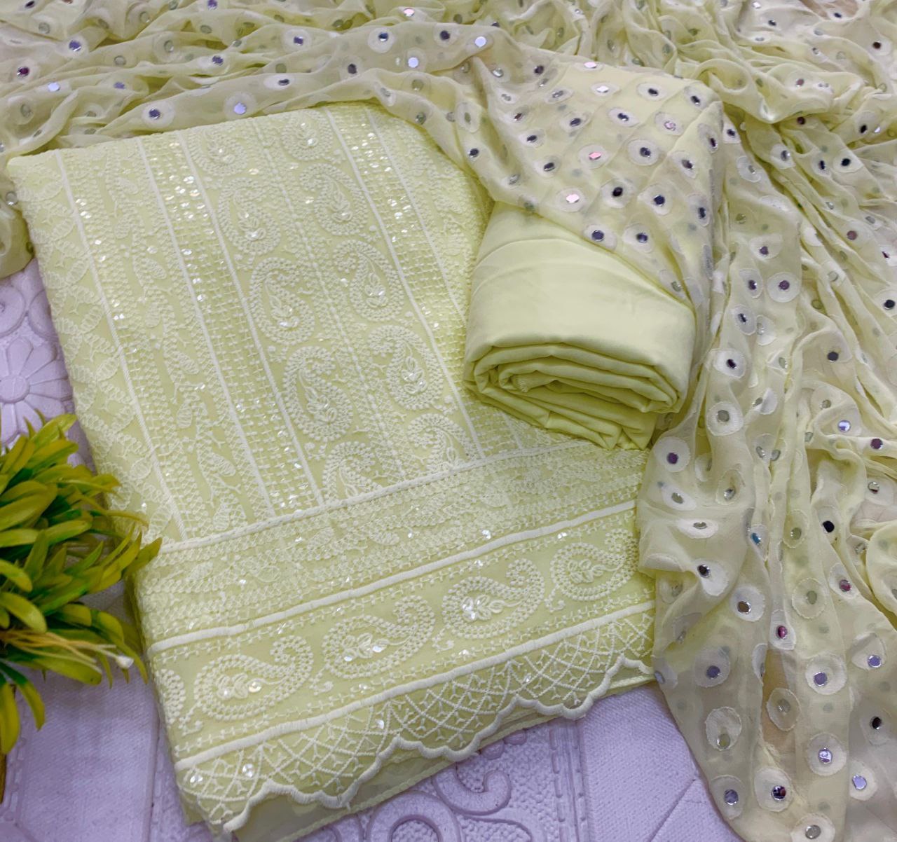 Premium gold Mirrorr work materials Traditional & Ceremonial Clothing