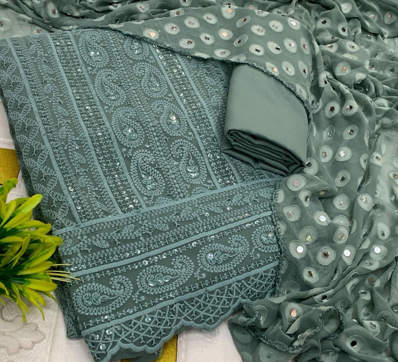 Premium gold Mirrorr work materials Traditional & Ceremonial Clothing