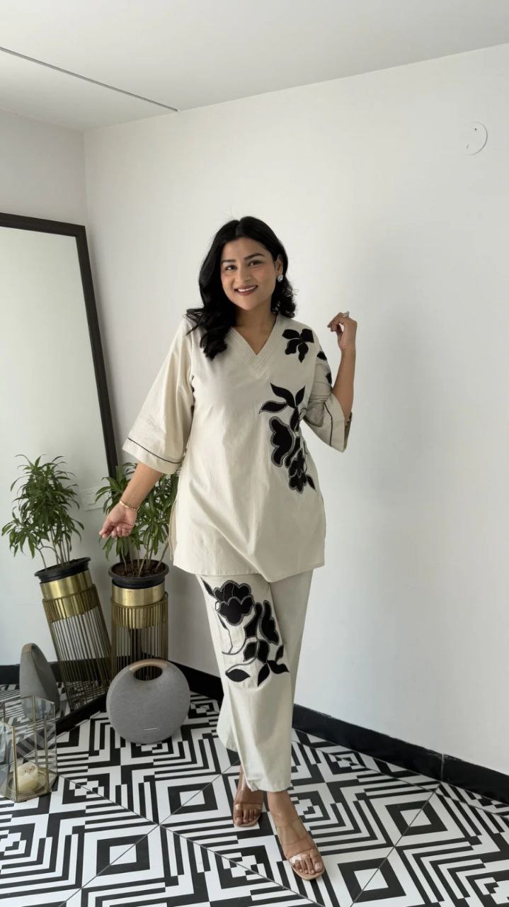 Premium floral Cotton cord set  Outfit Sets