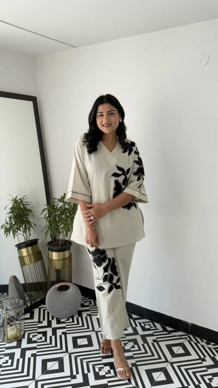 Premium floral Cotton cord set  Outfit Sets