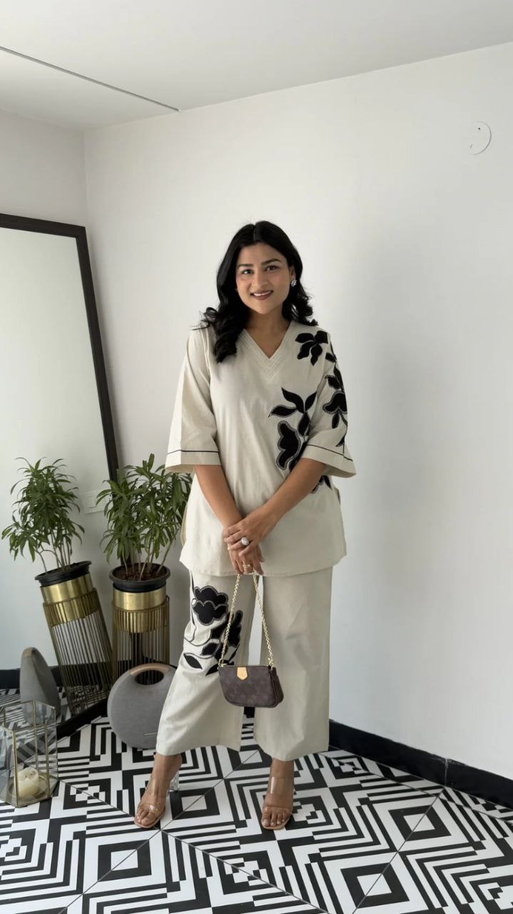 Premium floral Cotton cord set  Outfit Sets