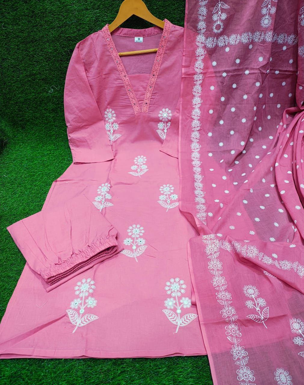 Premium floral Cotton kurti pant dupatta Traditional & Ceremonial Clothing