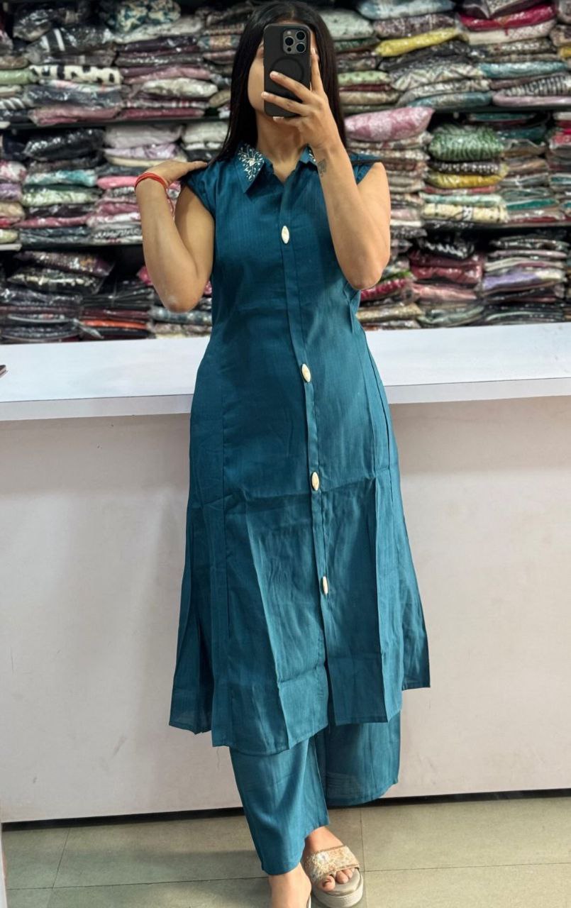 Premium Cotton kurta with palazzo  Outfit Sets