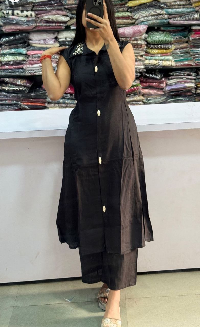 Premium Cotton kurta with palazzo  Outfit Sets