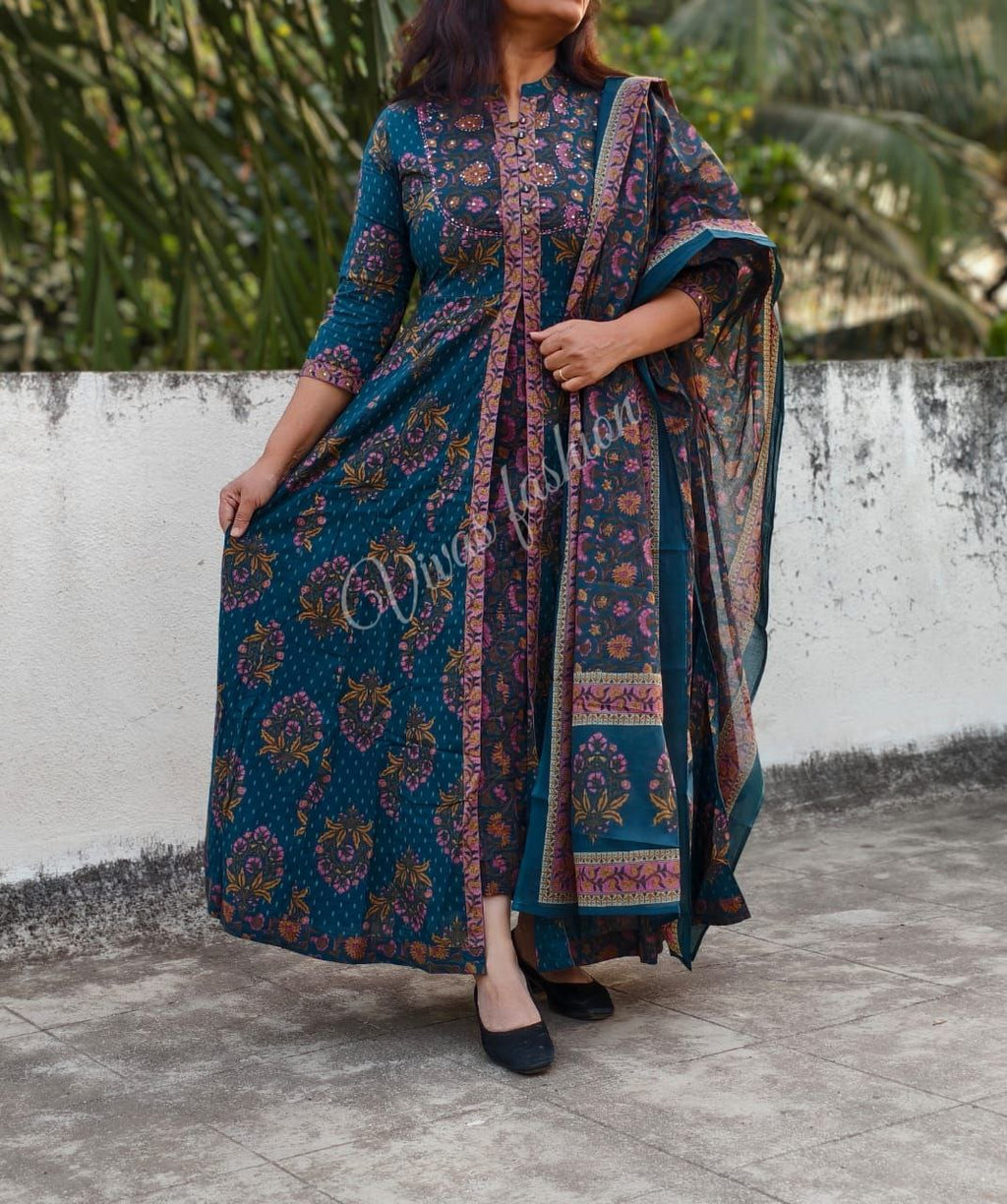 Premium floral Kalamkari set Traditional & Ceremonial Clothing