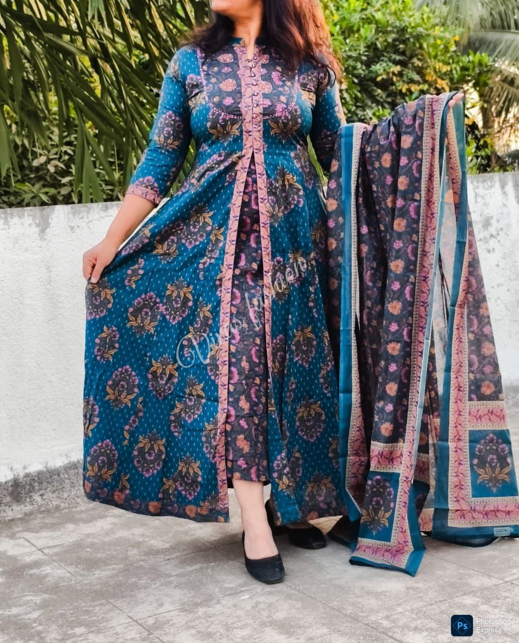Premium floral Kalamkari set Traditional & Ceremonial Clothing