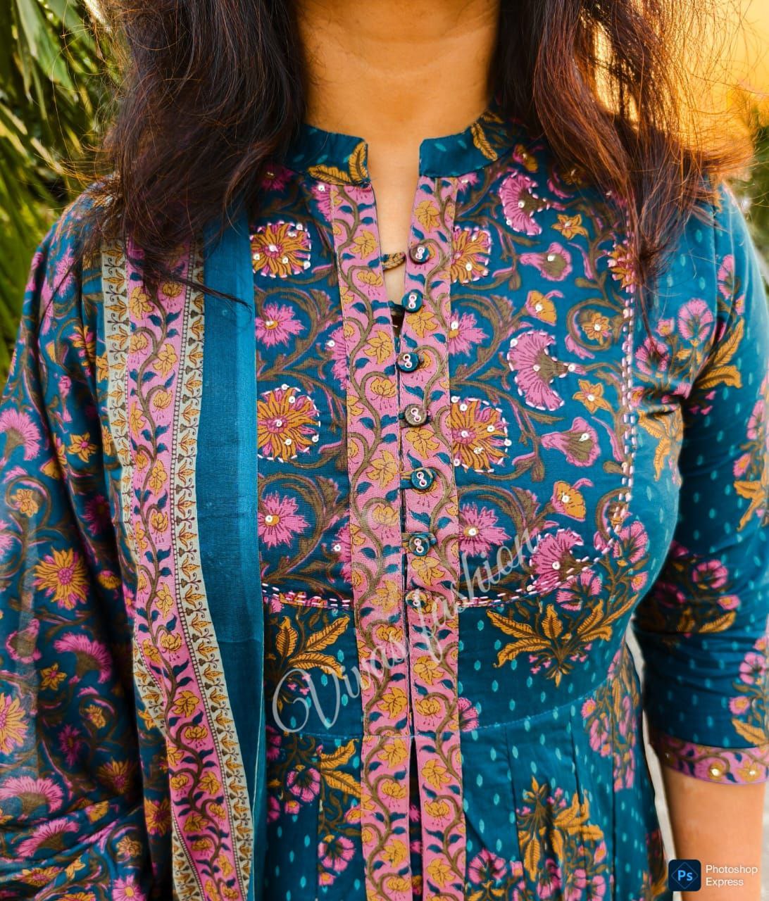 Premium floral Kalamkari set Traditional & Ceremonial Clothing