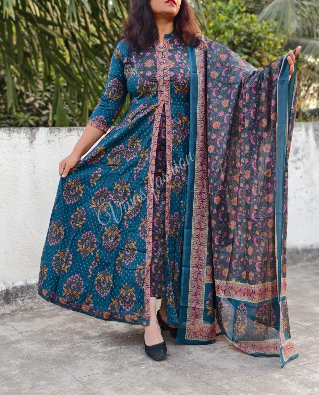 Premium floral Kalamkari set Traditional & Ceremonial Clothing