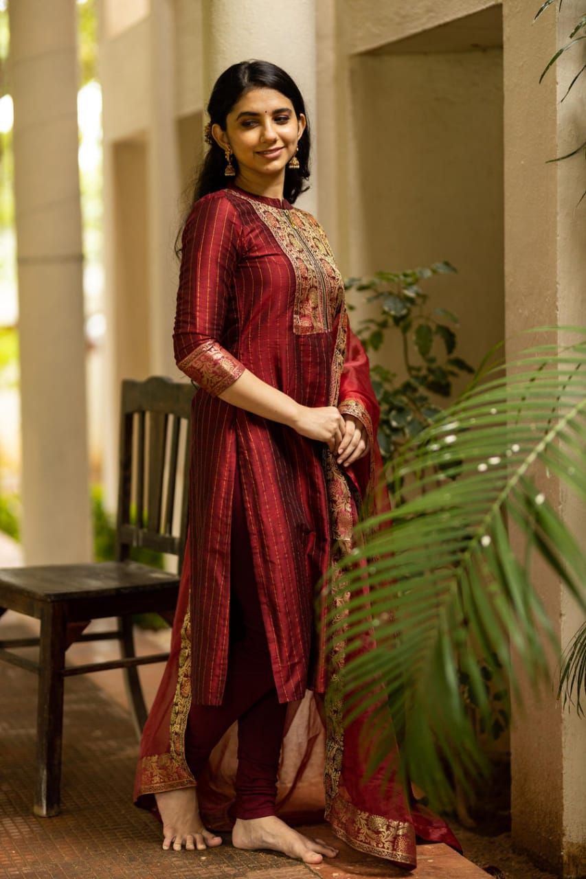Premium red churidhar set Traditional & Ceremonial Clothing