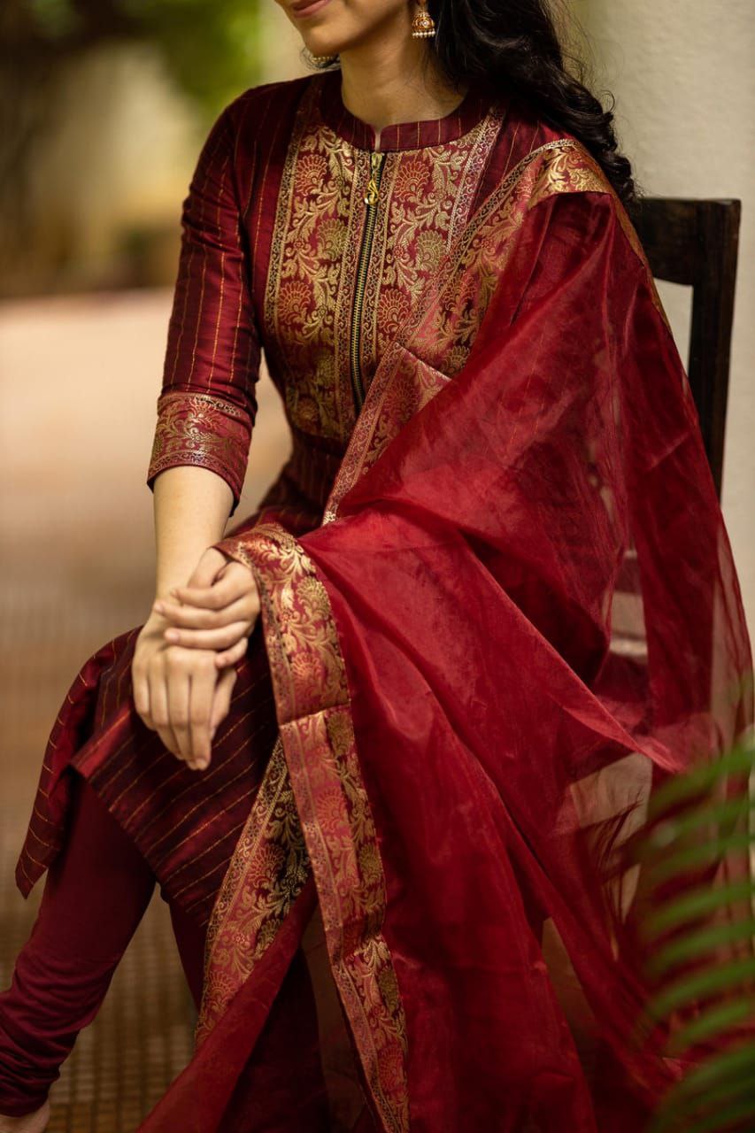 Premium red churidhar set Traditional & Ceremonial Clothing