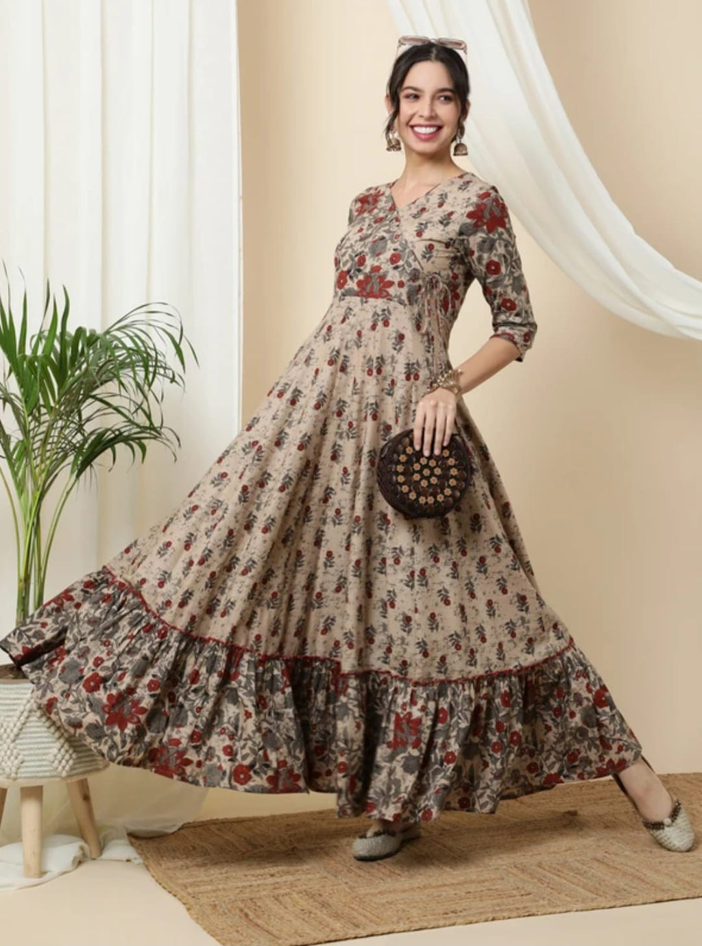 Premium floral Anarkali kurti  Dresses