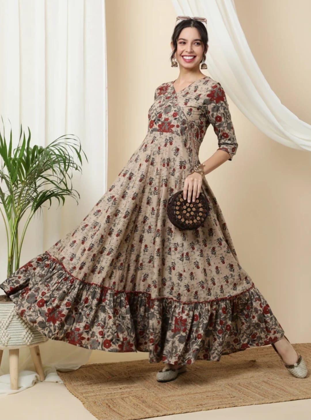 Premium floral Anarkali kurti  Dresses